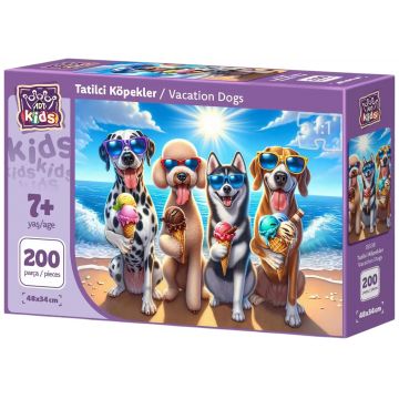 Puzzle pentru copii Art Puzzle din 200 piese - Câini în vacanță