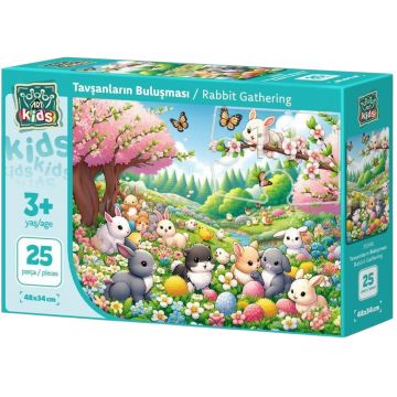 Puzzle pentru copii Art Puzzle din 25 piese XXL - Întâlnire cu iepuri