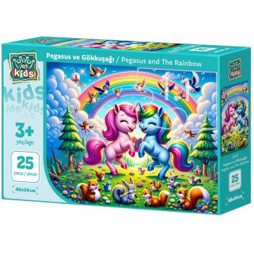 Puzzle pentru copii Art Puzzle din 25 piese XXL - Unicorni sub curcubeu