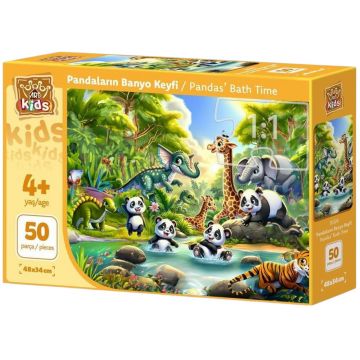 Puzzle pentru copii Art Puzzle din 50 piese XXL - Panda se îmbăiază