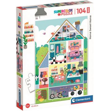 Puzzle pentru copii Clementoni din 104 piese - Casă, dulce casă