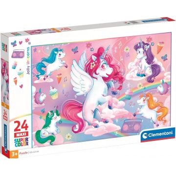Puzzle pentru copii Clementoni din 24 piese - Unicornii veseli