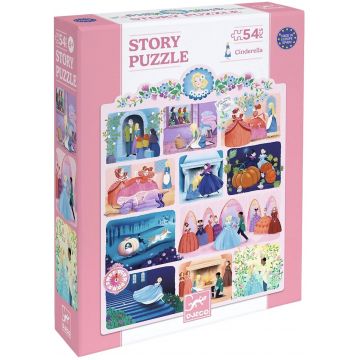 Puzzle pentru copii Djeco Story Puzzle - Cenușăreasa, 54 piese