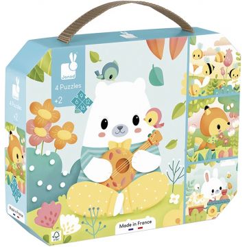 Puzzle pentru copii Janod - În pădure, 4 tipuri