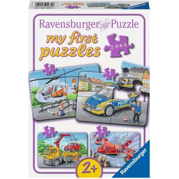 Puzzle pentru copii Ravensburger 4 în 1 - Vehicule de urgență