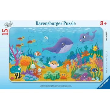 Puzzle pentru copii Ravensburger din 15 piese - Animale marine mici