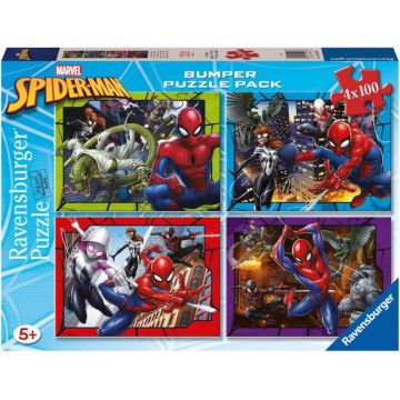 Puzzle pentru copii  Ravensburger din  4 x 100 piese - Spiderman