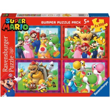 Puzzle pentru copii  Ravensburger din  4 x 100 piese - Super Mario