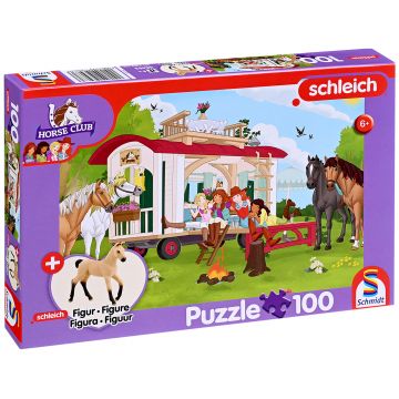 Puzzle pentru copii Schmidt din 100 piese - Foc de tabără lângă rulotă