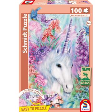 Puzzle pentru copii Schmidt din 100 piese - Frumusețea blândă a unicornului