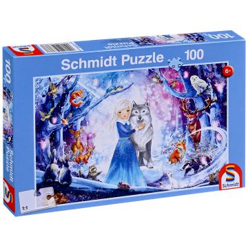 Puzzle pentru copii Schmidt din 100 piese - Prințesă într-o pădure înzăpezită