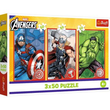 Puzzle pentru copii Trefl din 3 x 50 piese - Eroul tău