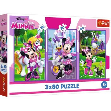 Puzzle pentru copii Trefl din 3 x 80 piese - Minnie Mouse și prietenii