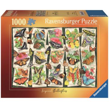 Puzzle Ravensburger din 1000 de piese  - Fluturi tropicali