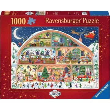 Puzzle Ravensburger din  1000 piese - Atelierul lui Moș Crăciun