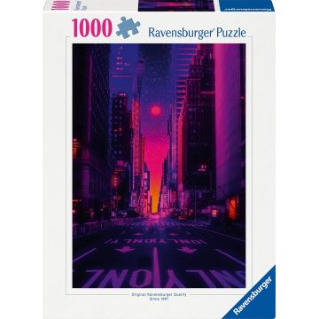 Puzzle Ravensburger din 1000 piese - New York în lumini de neon