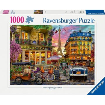 Puzzle Ravensburger din  1000 piese - Zori roșii peste Paris