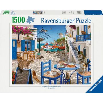 Puzzle Ravensburger din  1500 piese - Pisicile din Mykonos