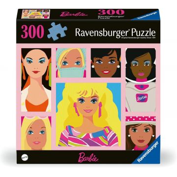 Puzzle Ravensburger din 300 piese - Barbie: Multiplele fețe ale femeilor puternice