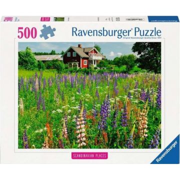 Puzzle Ravensburger din 500 piese - fermă în Suedia