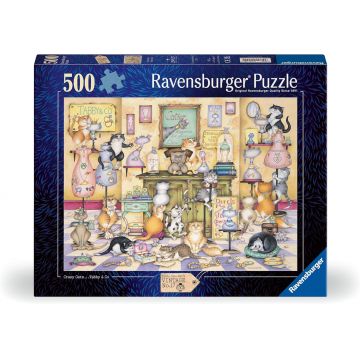 Puzzle Ravensburger din  500 piese - Pisicile nebune: Tabby and Co.