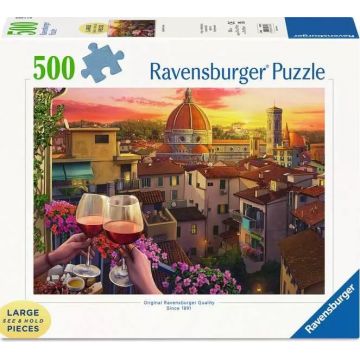 Puzzle Ravensburger din 500 XXL piese - Terasă confortabilă cu vinuri