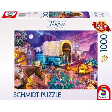Puzzle Schmidt din 1000 piese - Camping în Vestul Sălbatic