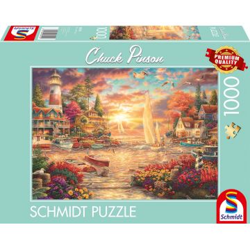 Puzzle Schmidt din 1000 piese - Dimineața pe lac