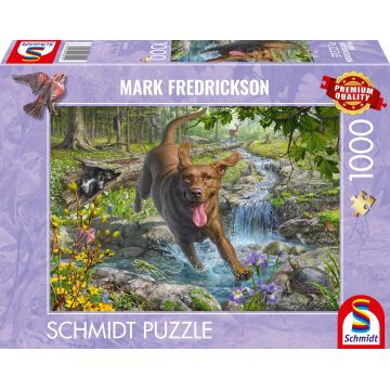 Puzzle Schmidt din 1000 piese - Retriever primăvara