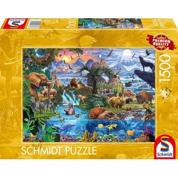 Puzzle Schmidt din 1500 piese - Panorama faunei sălbatice