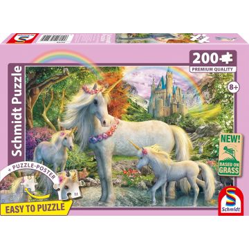 Puzzle Schmidt din 200 piese - Unicorn cu doi mânji