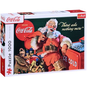 Puzzle Trefl din 1000 piese - Coca-Cola: Cadouri de la Moș Crăciun