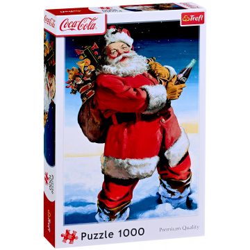 Puzzle Trefl din 1000 piese - Coca-Cola: Moș Crăciun în zăpadă