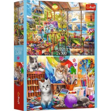 Puzzle Trefl din 2 x 500 piese - Artă desenului
