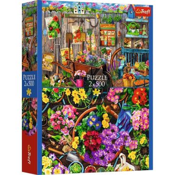 Puzzle Trefl din 2 x 500 piese - Lucrări la grădină