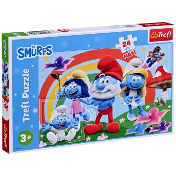 Puzzle Trefl din 24 maxi piese - Ziua ștrumfului