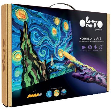 Set creativ cu plastilină Okto - Creați imagine 3D, Noapte înstelată