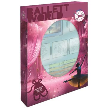 Set de ștampile Multiprint Ballet World - 4 buc, cu 7 markere
