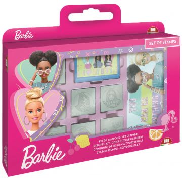 Set de ștampile Multiprint Barbie - 7 buc.,cu 3 carioci
