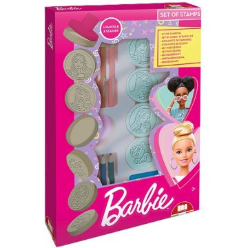 Set de ștampile Multiprint Barbie - 8 buc., cu mâner