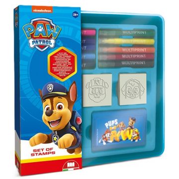 Set de ștampile Multiprint Paw Patrol - 4 buc, cu 10 carioci