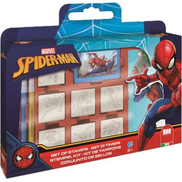 Set de ștampile Multiprint Spider-Man - 7 buc.,cu 3 carioci