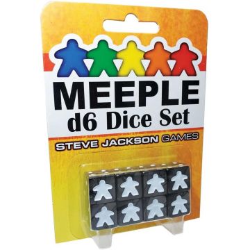 Set de zaruri  Meeple D6 Dice Set Black (8 buc..)