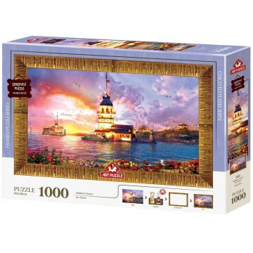 Set puzzle, ramă și lipici  Art Puzzle din 1000 piese - Cetatea Fecioarei