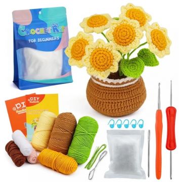 Trusă de croșetat  MagicArt - Floarea-soarelui