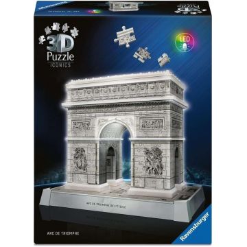 3D Puzzle Ravensburger din 216 piese - Arcul de Triumf cu lumini