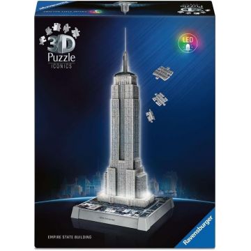 3D Puzzle Ravensburger din 216 piese -Clădirea statului Eluni Pair cu lumini