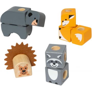 Constructor din lemn  Melissa & Doug Blockables - Prietenii pădurii, 16 piese