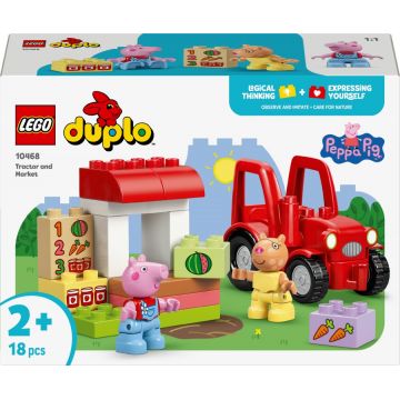 Constructor LEGO Duplo - Peppa Pig Tractor și piață (10468)