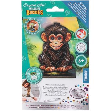 Kit de broderie cu diamante Craft Buddy - Crystal Art Buddies: Cimpanzeu, 7 piese